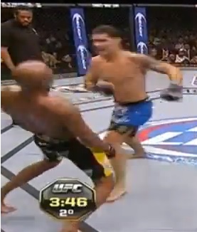 Posição de Anderson Silva antes do nocaute